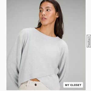 Lululemon Reversible Crossover Sweater in Heathered Core Ultra Light